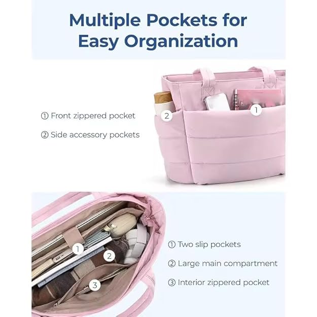 Soft Quilted Puffer Tote Bag