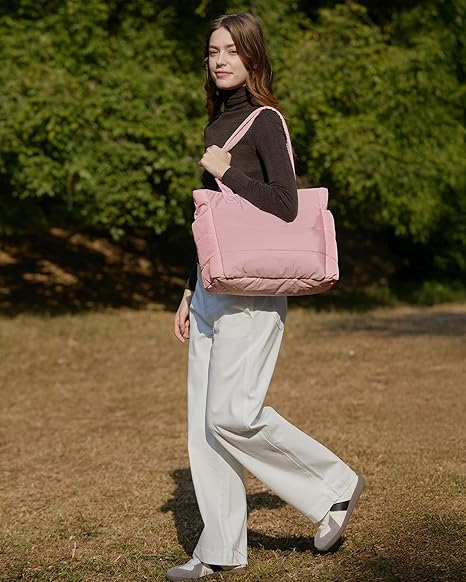 Soft Quilted Puffer Tote Bag