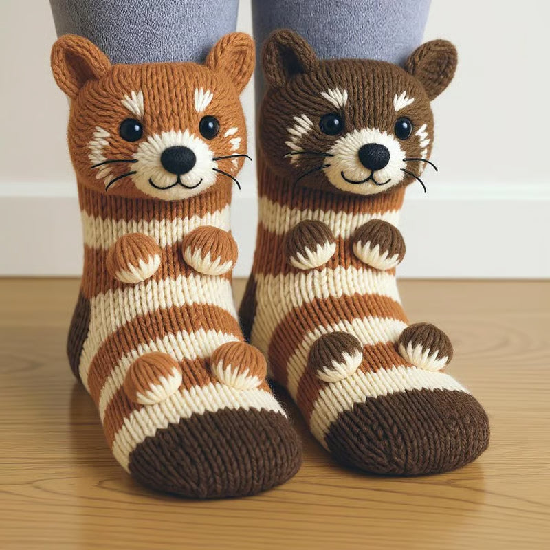 3D Knit Animal Socks