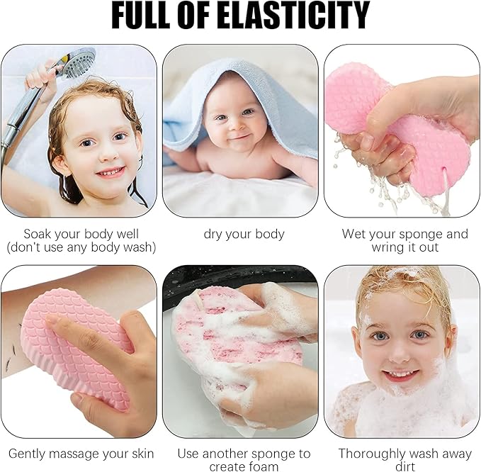 Exfoliating Bath Sponge Set (Set of 3)