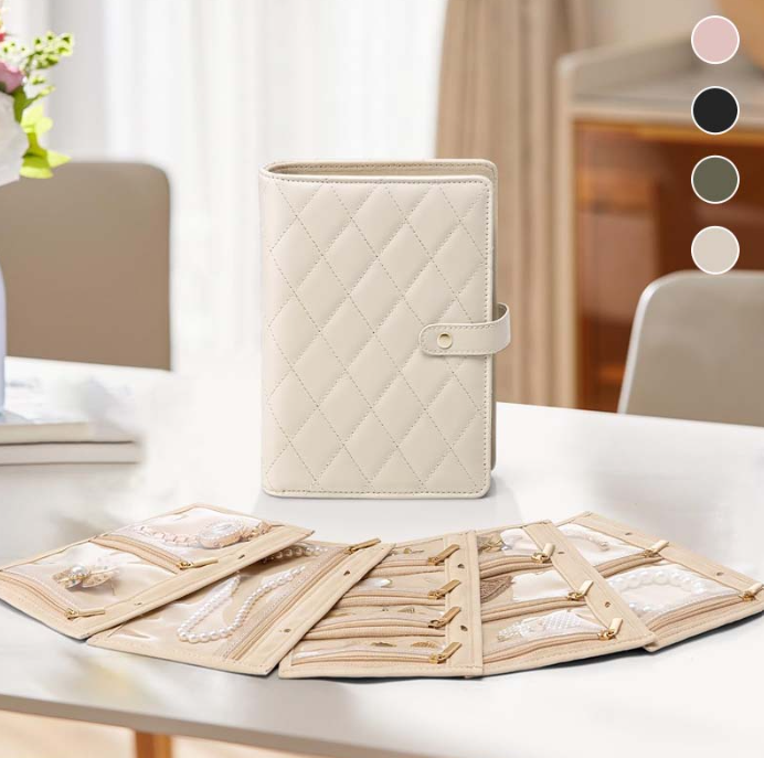 Portable Leather Jewellery Storage Book