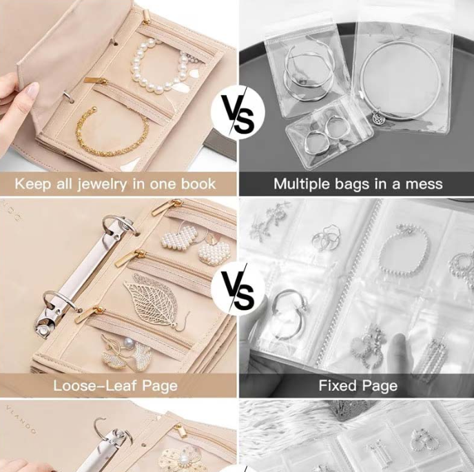 Portable Leather Jewellery Storage Book